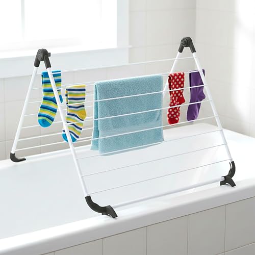 Sèche-linge pour baignoire - Longueur sèche de 10 m - Baignoire - Séchoir à linge pliable