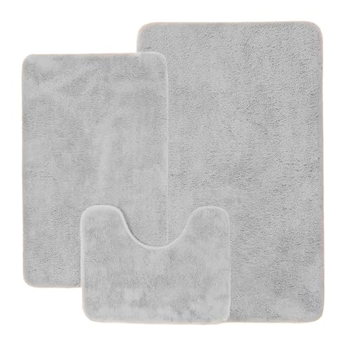 DRAYMAT バスマットセット 3点セット 浴室・トイレ・キッチン用 3てんセット(50×80cm長方形＋40×60cm長方形＋40×50cm U字形)