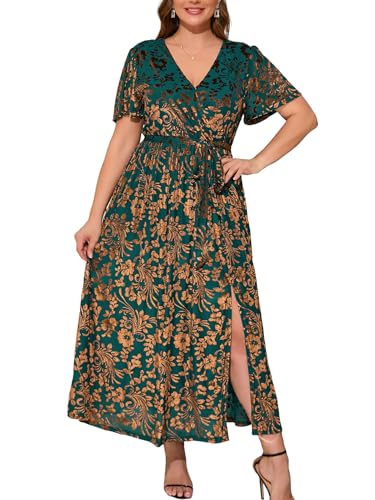 Image of BerryGo Women's Velvet V Neck Wrap Semi Formal Dress Cocktail Party Maxi Dress for Wedding Guest