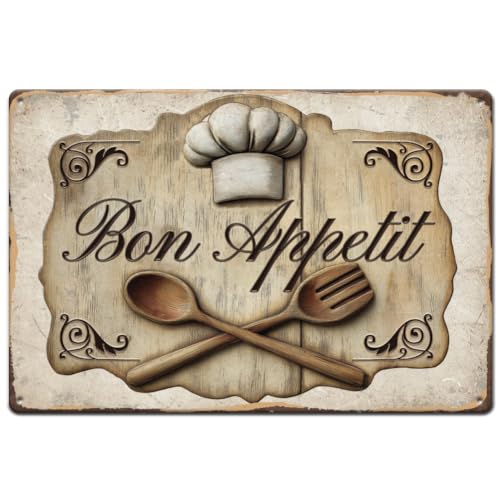 SUPERDANT Bon Appetit Blechschild Küche Blechschilder Vintage Poster...
