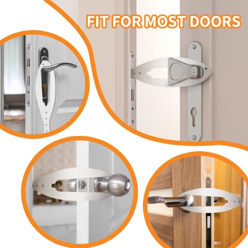 Libbepet Cat Door Latch, 2 Pcs Flex Latch Cat Door Holder, Cat Door Stopper To Keep Dog Out Of Litter Boxes And Food, 5 Adjustable Size Strap 2.5-6" Wide, No Measuring, Easy To Install, White #TOP3