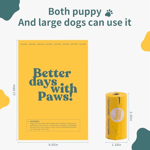 Dog Poop Bags Rolls Certified Biodegradable Thickened Leak Proof Dog Waste Bags -270 Count 18 Rolls - Doggie Poop Bag for Small and Big Dogs