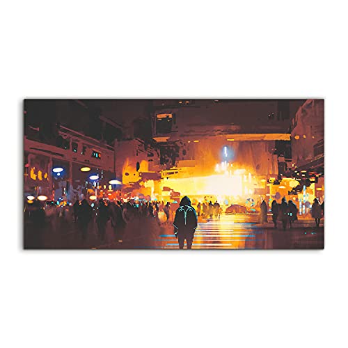 Photo art acryl futuristic city 120x60cm pour créer une ambiance design de chambre