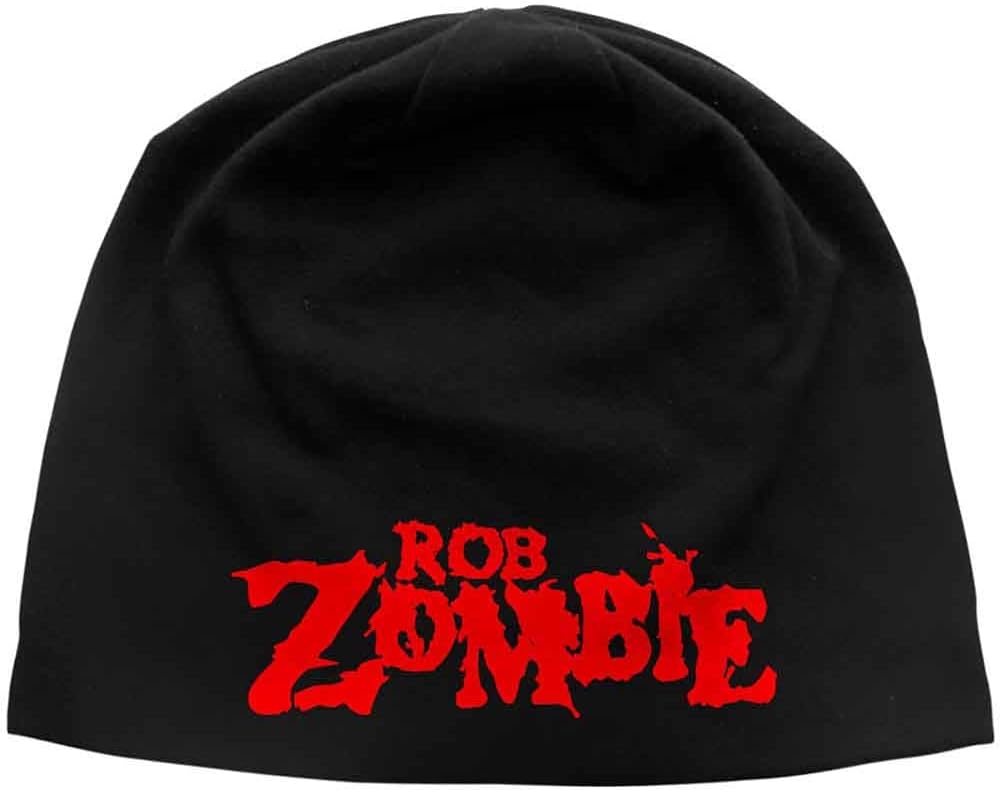 Rob Zombie Beanie Hat Logo Official Black Unisex Jersey Print Size One Size