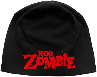 Rob Zombie Beanie Hat Logo Official Black Unisex Jersey Print Size One Size