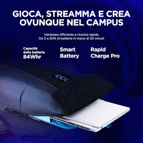 Legion 7 Gaming Laptop - Display OLED WQXGA 16" 240Hz, NVIDIA GeForce RTX 5060 8GBB, Intel Core Ultra 9 275HX, RAM 32GB, SSD 1TB, Windows 11 Home, Tastiera Per-key RGB italiana - Glacier White - Notebook - Immagine 10