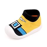 Lymeral Toddler Kids Shoes, Lightweight Tennis Shoes, Slip On, First-Walking Trainers, Yellow, 3.5