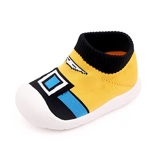Lymeral Toddler Kids Shoes, Lightweight Tennis Shoes, Slip On, First-Walking Trainers, Yellow, 3.5 #TOP12