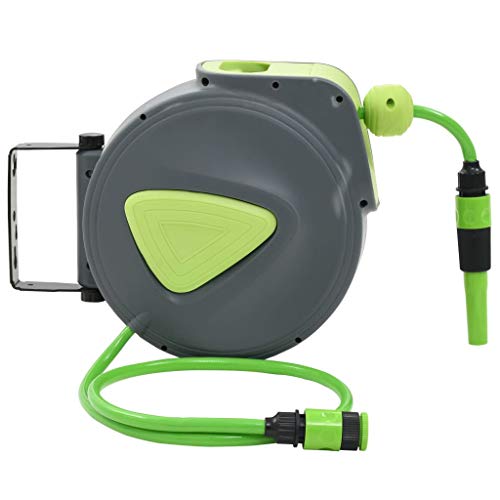 Festnight Automatic Retractable Water Hose Reel Wall Mounted 10+1 m