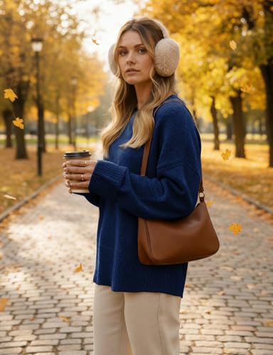 Image of Buauty Womens Oversized Long Sleeve Crewneck Fall Sweaters Chunky Fuzzy Knit Pullover Clothes 2025 Trendy Outfits