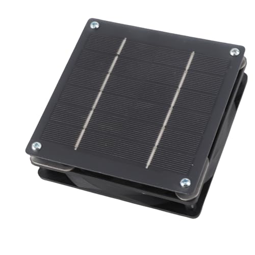 Pssopp Ventilador de Panel Solar Monocristalino, Extractor de Aire Integrado con Energía Solar, Silencioso y Ajustable para Gallinero e Invernadero