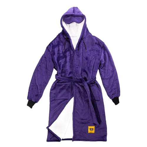 Big Blanket Co Hideout Robe Purple | Sherpa Lining with Hood for Women & Men | Extra Soft Plush Blanket Robe | Oversized Cozy Housecoat
