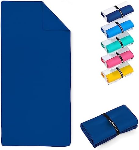 Fit-Flip Beach towel - large microfibre towel - lightweight, compact and super absorbent - sand free quick dry towel, 100% recycled microfibre travel towel  lilac 160x90cm