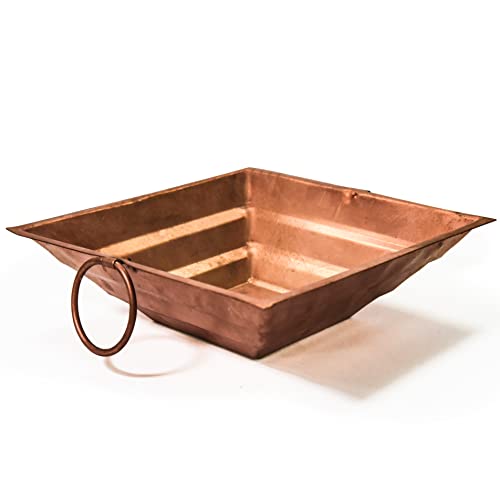 Image of Achleshwar Pure Copper Hawan Kund Pooja Havan Kund for Rituals Yagya Kund Traditional Religious Item | Home Temple Office Use Brown 13 x 13 Inch