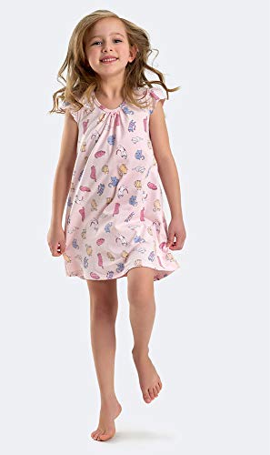 Camisola Infantil Algodão e Modal Gatos Cor:Rosa;Tamanho:14