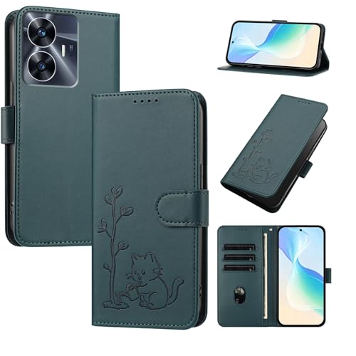 �X�}�z�P�[�X �Ή��@�� for Realme C55 4G,�Ή��@�� for Realme Narzo N55�yPU���U�[�� �}�O�l�b�g�J�� ���z �J�[�h�E�������[ �X�^���h�@�\�t���zGreen
