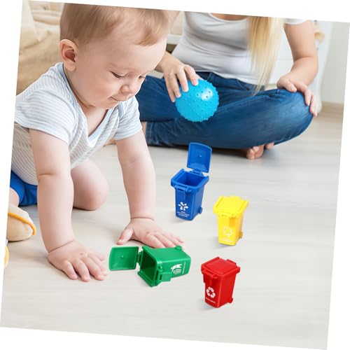 Miniatura 5 de Jojofuny 4 Piezas Bote De Basura Pequeño Cubo De Basura De Juguete Juguetes Al Aire Portalápices Para Bote De Basura Taza De Lápiz El Plastico Casa De Molusco Chico Material Didáctico