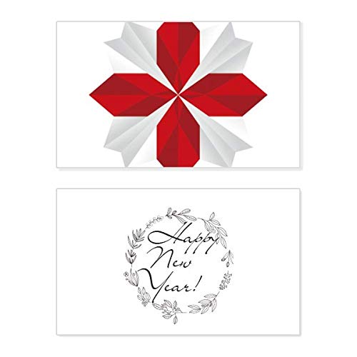 Tarjeta de felicitación de año nuevo con flores origami artesanales para deseos únicos