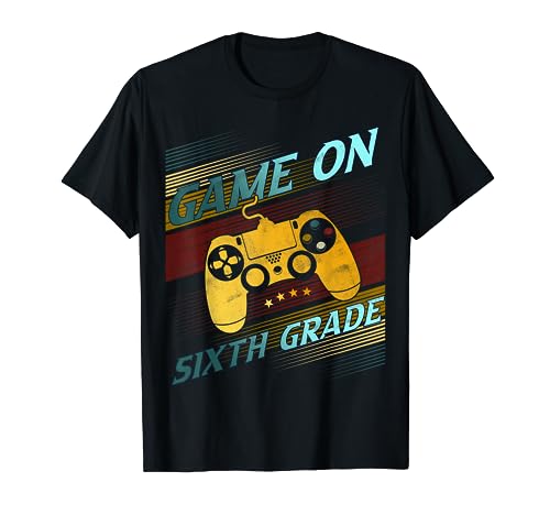 Gioco retrò vintage su 6 ° grado Back to School Video Gamer Maglietta