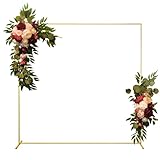 Picture of CHUN QIANG CAI DESIGN Wedding Arch Backdrop Stand 6.6x6.6 FT Gold Square Balloon Arch Frame for Wedding, Birthday Party, Baby Shower Ceremony Decoration