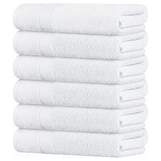 Wealuxe White Bath Towels 22x44 Inch, Cotton Towel Set for Bathroom, Hotel, Gym, Spa, Soft Extra Absorbent Quick Dry 6 Pack