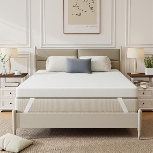 Panana Memory Foam Mattress Topper Double Bed,11cm Thick Orthopedic 4FT6 Mattress Topper for Back Pain Relief, Washable Cover with Elastic Straps, 135x190 (Double)