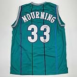 Facsimile Autographed Alonzo Mourning Charlotte Teal Reprint Laser Auto Basketball Jersey Size Men's XL