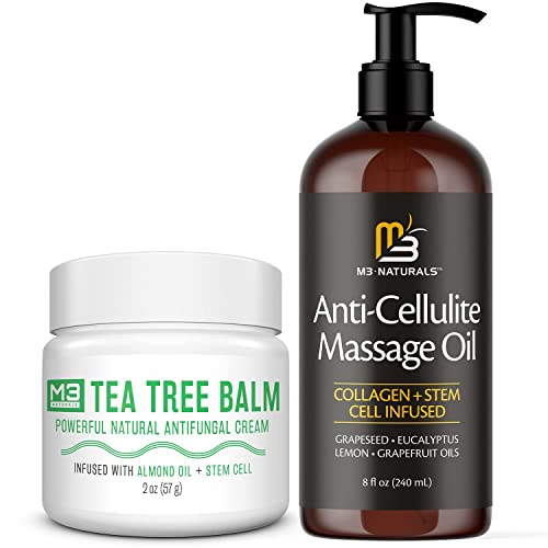 M3 Naturals Tea Tree Balm with Anti-Cellulite Massage Oil Bundle