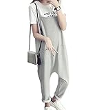 (マーシェル) Marshel マタニティ サロペット オーバーオール ゆったり 楽ちん テーパード 産前 産後 長く使える おしゃれ 妊婦服 グレー XL