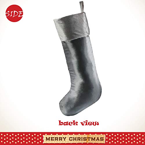 Athoinsu 2 Pack Sparkle Sequin Christmas Stockings Glitter Xmas Holiday Party Supplies Gifts For Kids Family Extra Long, 20'' (Silver) #TOP5