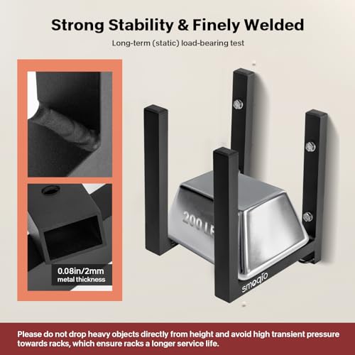 SMOQIO Ladder Rack for Trailer Enclosed, 4pcs Side Mount 400lb Load Black Aluminum, Cargo Trailers Ladder Rack Utility for Exterior or Interior Side Wall - Thumbnail 3