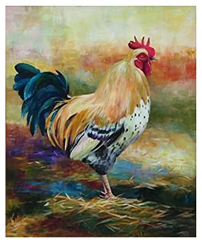 Paint by Numbers for Teens Paint by Numbers Kits Chicken Rooster Hen Drawing Home Decor Gift 16x20 Inch