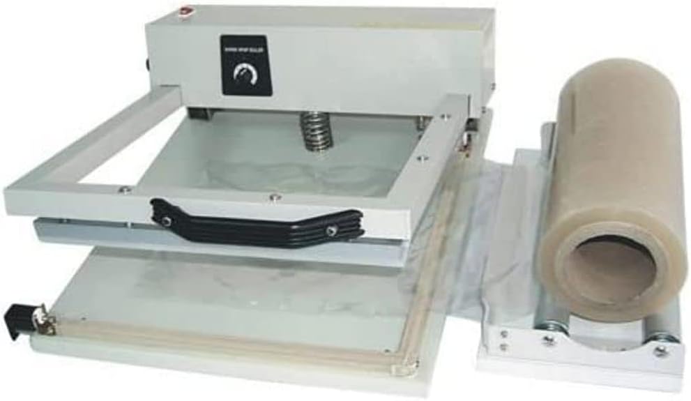American International Electric AIE-1313L 13"x13" Shrink Wrap System, Makes 2 Seals At One Time with Energy Saving Timer, Seal Time 1~4 Seconds, 500W Power, Film Dispenser Included