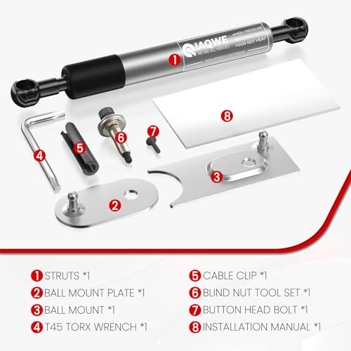 Image of IAQWE 43301 Truck Tailgate Assist Shock Kit for Dodge Ram 1500 2009-2012 2500 3500 2010-2012, Ram 1500 2013-2018 Ram 1500 Classic 2019-2024 2500 3500 2013-2024 Accessories Sliver Damper Strut