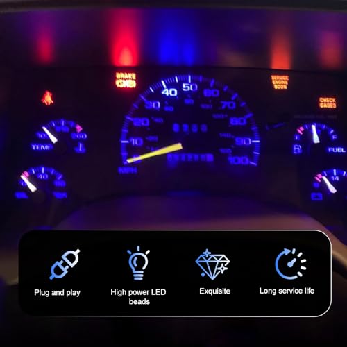 10 LED T10 para tablero Azul, 8-SMD, alta luminosidad miniatura 3