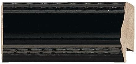 CountryArtHouse Picture Frame Moulding (Wood) 100ft bundle - Traditional Black Finish - 1" width - 1/2" rabbet depth