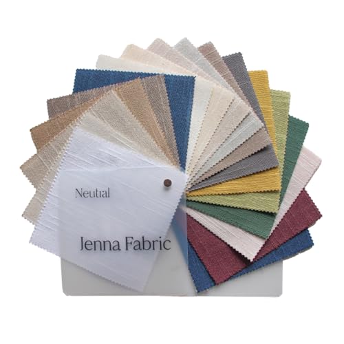 Neutral Jenna Linen Cotton Curtain Swatch Book, 18 Colors