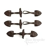 3 Sets of 7' Dark Brown Leather Toggle Closures, Made in Italy