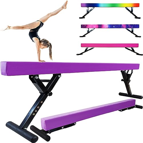 Seliyoo Adjustable Gymnastics Balance Beam 7"-29" Hot Purple