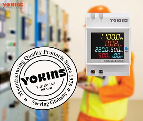 Image of YOKINS YD-525 DIN Rail Single Phase Digital Multifunction Energy Meter 6-in-1(Multi line display) Voltage,Current,Frequency,Power Factor,Active Power,Energy (100A & 40-300V) (Energy Meter)