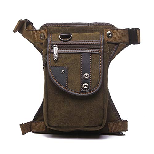 Hebetag Canvas Motorcycle Drop Leg Bag for Men Women Travel Outdoor Tactical Hiking