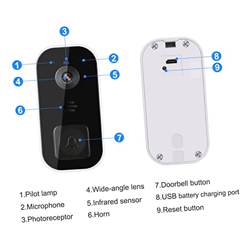 Angoily 5 Unidades campainha visual câmera sem fio campainha câmera campainha sem fio campainha da p