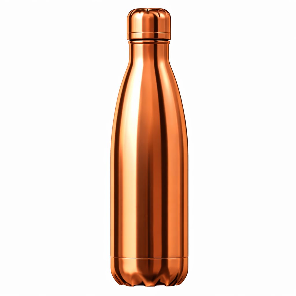 Just Giftz | Insulated Stainless Steel Water Bottle 500ml – Double Wall Vacuum Flask | Keeps Drinks Hot 12Hr & Cold 24Hr | Leak Proof, No Sweat, BPA Free | Reusable Travel Bottle – Copper
