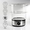 OVENTE 2-Tier Electric Food Steamer, 5 Quart Stainless Steel Stackable Steam Cooker with 400W Power, 60-Minute Timer & Auto Shut-Off, Dishwasher Safe, Healthy Vegetable & Seafood Steamer, Silver FS62S #1