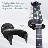 Surplex Uniwersalny uchwyt ścienny do gitary z funkcją Auto-Lock – stabilny uchwyt na gitarę akustyczną, klasyczną, elektryczną, basową, zdejmowany uchwyt ścienny do bezpiecznego przechowywania