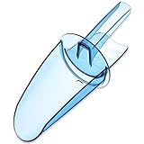 San Jamar Ergonomic Ice Scoop with Shield and Tapered Chute - Easy to Clean, 20-24 Ounce,Blue