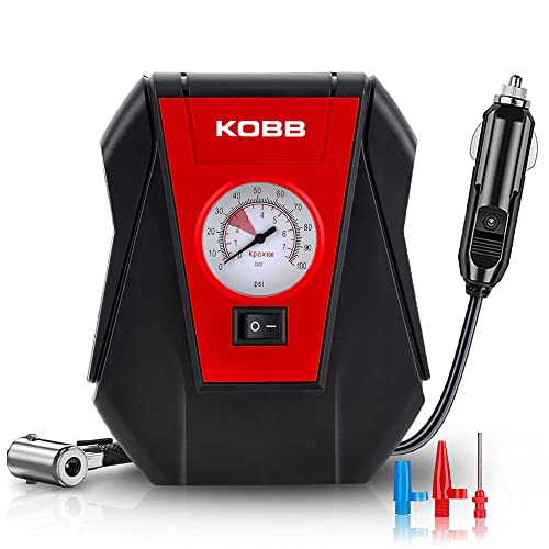 KB100 12 V 100 Psı Analog Göstergeli Hava Pompası, Kırmızı/Siyah