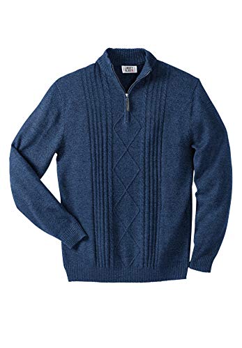 Liberty Blues メンズ ビッグ&トール Shoreman's 1/4ジップケーブルニットセーター US サイズ: 6X-Large Big Tall カラー: ブルー（Amazon）