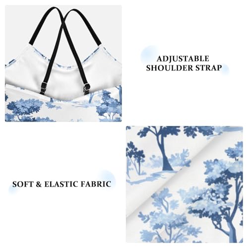 Blue Forest Tree Girls One Piece Swimsuits Quick Dry Beach Swimwear Bathing Suit4