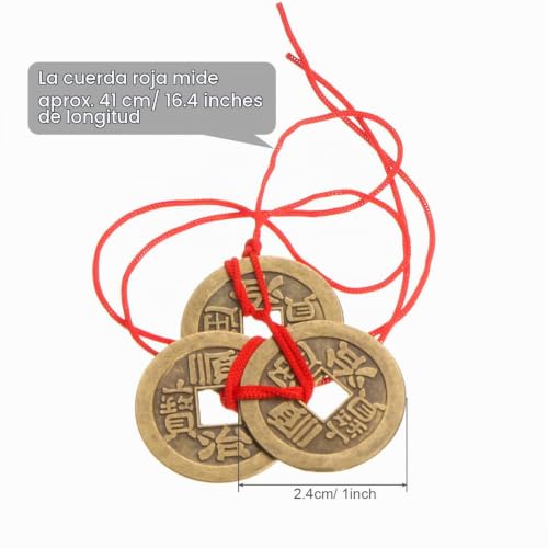Miniatura 2 de Boao Monedas De Fortuna China Monedas De Feng Shui I-Ching Moneda Tradicional Con Cuerda Roja Para Riqueza Y Éxito, 5 Estilos 10